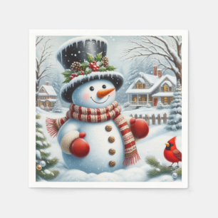 Süß, Vintage/Whimsical Weihnachten/winterlicher Sc Serviette
