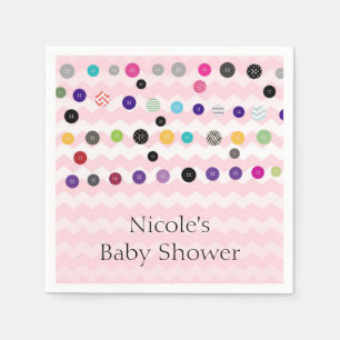 Süß wie ein Knopf Rosa Baby Shower Party Serviette