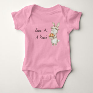 Süß wie ein Pfirsich-Häschen Baby Strampler