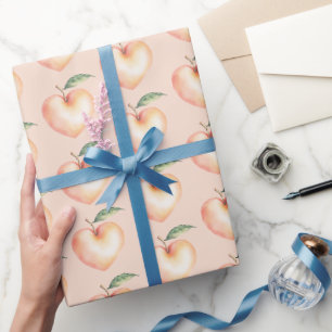 Süß wie ein Pfirsich-Herz-Geburtstag Geschenkpapier