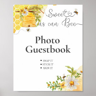 Süß wie eine Biene Foto-Baby-Shower-Gästebuch Poster