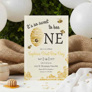 Süß wie eine Biene zum ersten Geburtstag Einladung