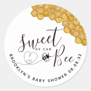 Süß wie eine Honigbiene-Babyparty Runder Aufkleber