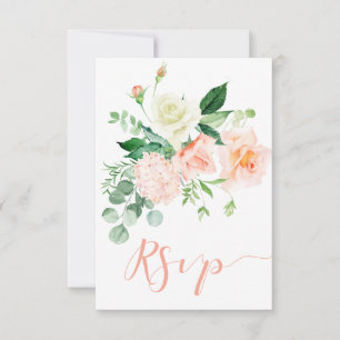 Süß wie eine Pfirsich-Aquarell-Pfirsich und weiße  RSVP Karte