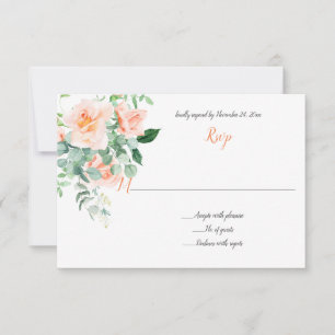 Süß wie eine Pfirsich-Aquarell-Pfirsichrosen RSVP Karte