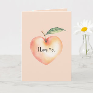 Süß wie eine Pfirsich-Herz-Liebe Karte