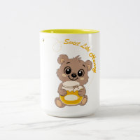 Süß wie Honig Süßes Kawaii-Bär hält Honig Ja