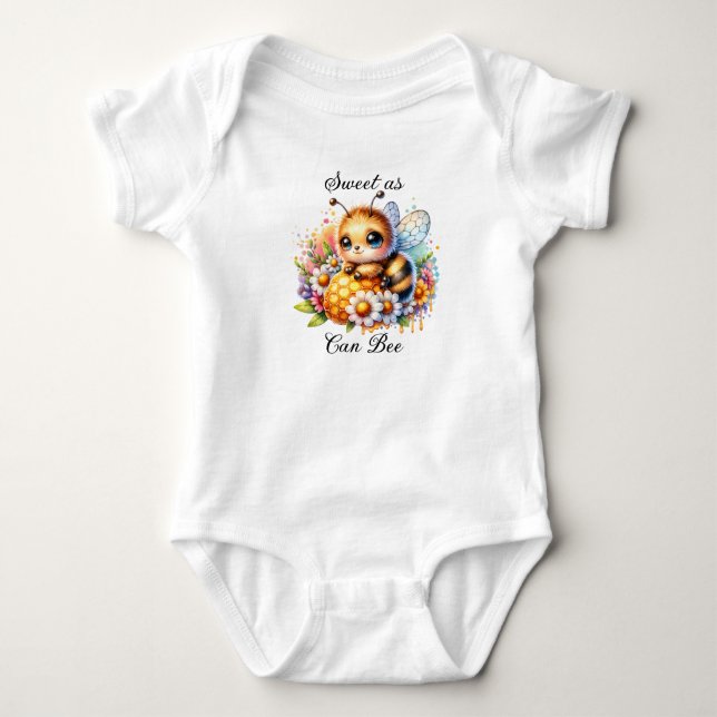 süß wie möglich | Honigbienen und Blume Baby Strampler (Vorderseite)