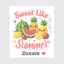 Süß wie sommerliche Kawaii-Fruchtfreunde