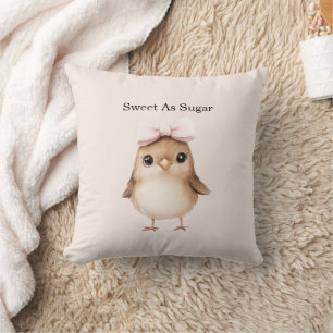 Süß wie Zucker Vogel mit Schleife Kissen