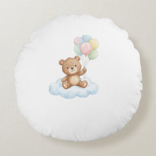 Süß Wir Können Kaum Warten Teddybär Baby Shower Rundes Kissen