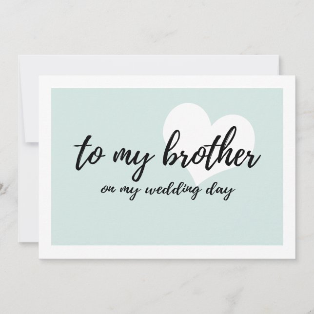 Süß "zu meinem Bruder am Hochzeitstag" (Vorderseite)