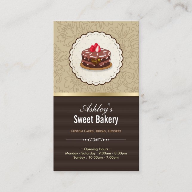 Süßbäckerei Boutique - Kuchen Schokolade Konditore Visitenkarte (Vorderseite)