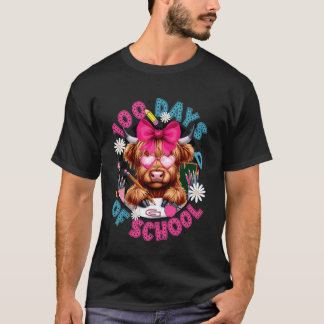 Süße 100 Tage Schule Highland-Kuh & Schleife 100. T-Shirt
