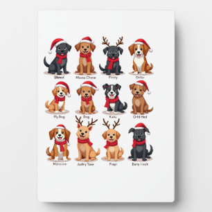 Süße 12 Hunde Xmas Lustige Hunde Liebhaber Weihnac Fotoplatte