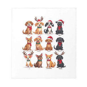 Süße 12 Hunde Xmas Lustige Hunde Liebhaber Weihnac Notizblock