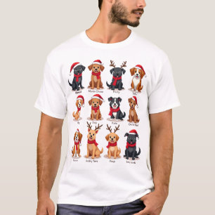 Süße 12 Hunde Xmas Lustige Hunde Liebhaber Weihnac T-Shirt