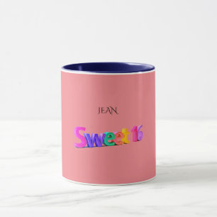 Süße 16 Combo Tasse/individuelle Name. Tasse