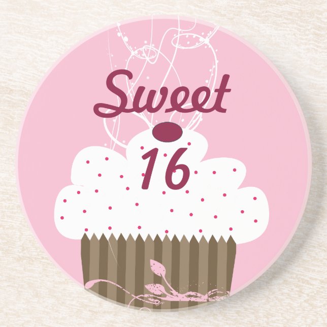 Süße 16 Cupcake Untersetzer (Vorne)