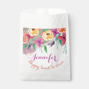 Süße 16. Geburtstagsfeier Nichte rosa Blumen Favor Geschenktütchen