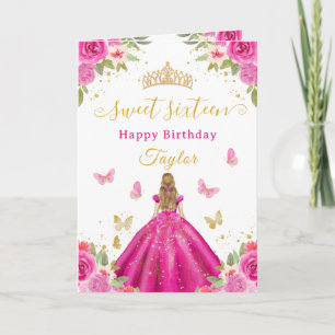 Süße 16 Heiße Rosa Prinzessin Blonde Mädchen Karte