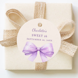Süße 16 lila Schleife elfenbein DIY handschriftlic Geschenkanhänger