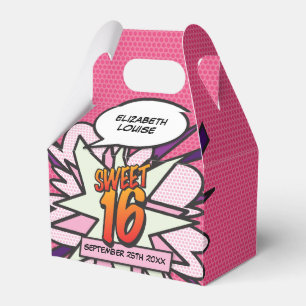Süße 16 lustige Mädchen-Pink moderne Comic-Geburts Geschenkschachtel