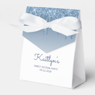 Süße 16-Party Elegante blaue Glitter-Drip-Schrift Geschenkschachtel