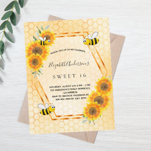 Süße 16 Party Gelbe Sonnenblumen Sommerinklusiv Postkarte