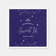 Süße 16 Prinzessin Tiara Krone Navy Blau Geburtsta