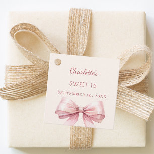 Süße 16 rosa Schleife elfenbein DIY Geschenkanhänger