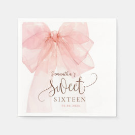 Süße 16-Rosa-Schleifen-Geburtstagsfeier Serviette