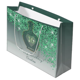 Süße 16 Smaragd Duft Grünes Glitter Große Geschenktüte