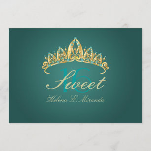 Süße 16/ Tiara/aquamarine grüne/Jade-Einladungen Einladung