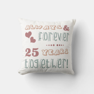 Süße 25. Hochzeitstag Kissen