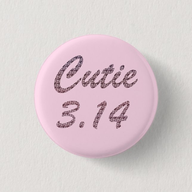 Süsse 3.14 Pi Tag Rosa Button (Vorderseite)