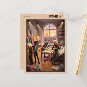 Süße 3D-anthropomorphe französische Bulldogge Postkarte