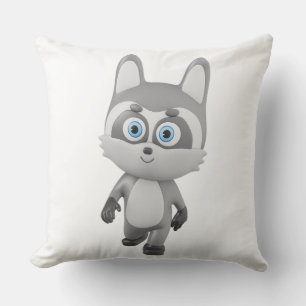 Süße 3D-Waschbär-Cartoonfigur-Grafik Kissen