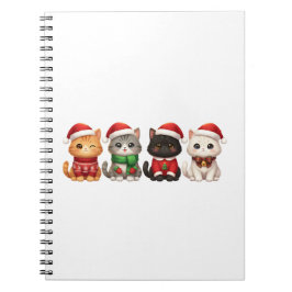 Süße 4 Weihnachtskatzen - Holiday Cats Design Notizblock