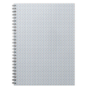 Süße 50er Retro-Rosebud-Blaue Gingham-Karo Notizblock