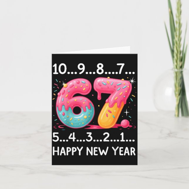 Süße 67 Silvester Countdown 2026 Lustig Frohes Neu Karte (Vorderseite)
