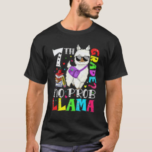 Süße 7. Klasse Kein Prob Llama Zurück zur Schule E T-Shirt