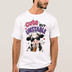 Süße aber unbeständige Kuh mit Eiskaffee T-Shirt