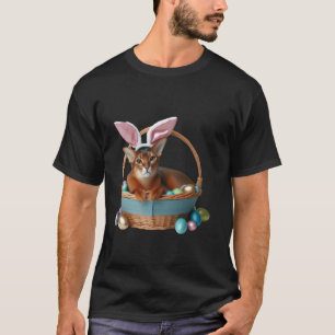 Süße Abessinierkatze Ostereiersuche Besitzer Hase  T-Shirt