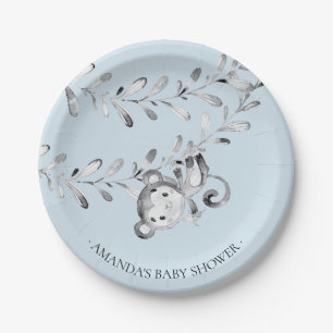 Süße Affe-Jungen-Babyparty 7" Platte Pappteller