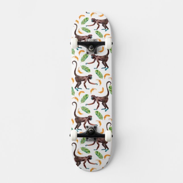 Süße Affen, die Bananen jonglieren Skateboard (Vorderseite)