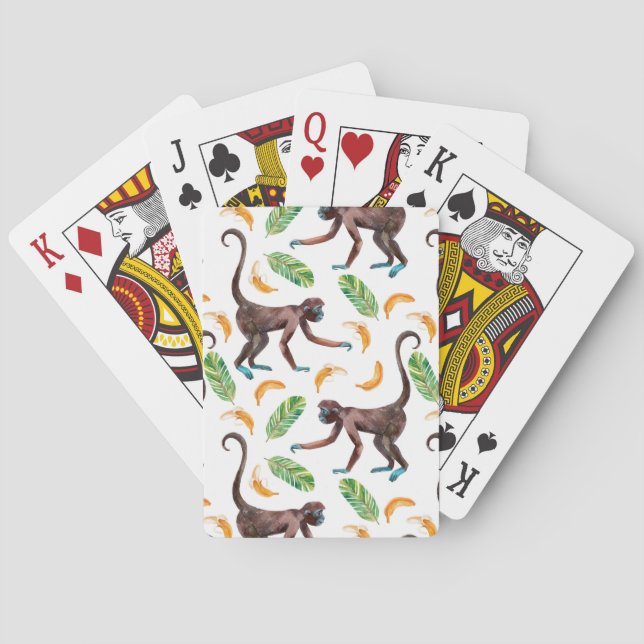 Süße Affen, die Bananen jonglieren Spielkarten (Rückseite)