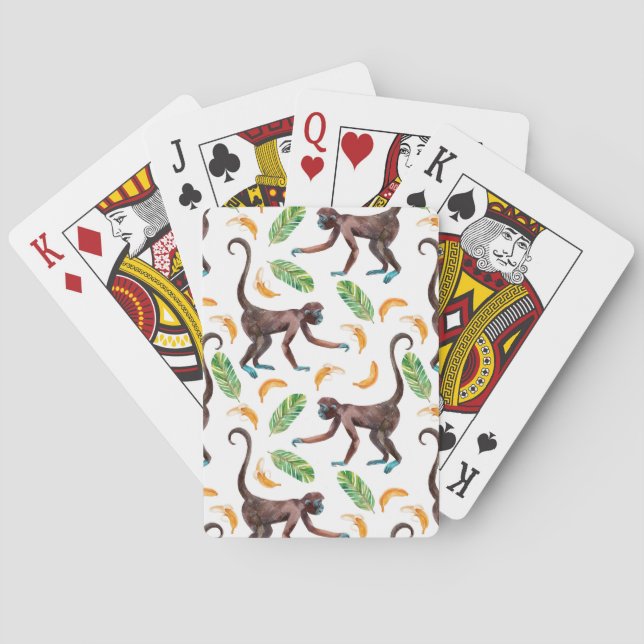 Süße Affen, die Bananen jonglieren Spielkarten (Rückseite)