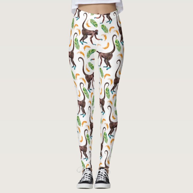 Süße Affen, die Bananen schuggeln Leggings (Vorderseite)