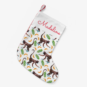 Süße Affen, die Bananen schuggeln Name hinzufü Kleiner Weihnachtsstrumpf